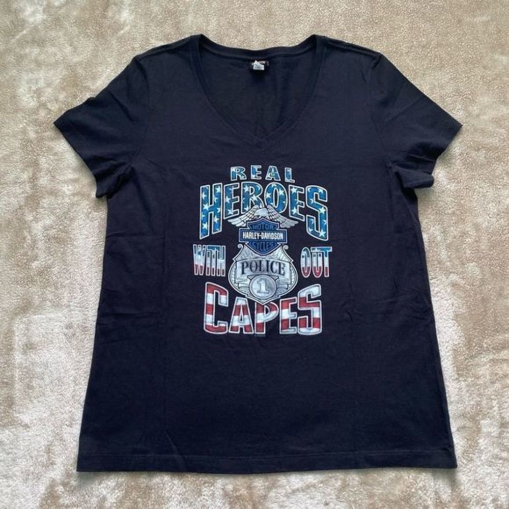 Harley-Davidson Police Women’s V-Neck Tee‎ Size XL